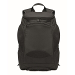 Zaino promozionale sportivo tasca racchette e scarpe Funtional RPET color nero seconda vista