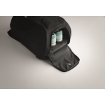 Zaino promozionale sportivo tasca racchette e scarpe Funtional RPET color nero ottava vista fotografica