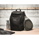 Zaino promozionale sportivo tasca racchette e scarpe Funtional RPET color nero vista ambiente principale