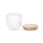 Bicchiere borosilicato doppia parete tappo bambù 250ml Vacuum Small color legno chiaro