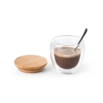 Bicchiere borosilicato doppia parete tappo bambù 250ml Vacuum Small color legno chiaro