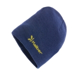 Cappellini invernali con logo aziendale leggeri riciclati Eco color blu mare vista con logo