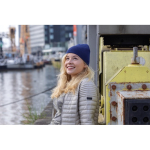 Cappellini invernali con logo aziendale leggeri riciclati Eco color blu mare