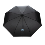 Ombrelli da borsa con custodia in tessuto riciclato Ø95 Aware RPET color nero vista con logo