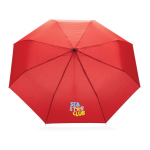 Ombrelli da borsa con custodia in tessuto riciclato Ø95 Aware RPET color rosso vista con logo