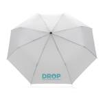 Ombrelli da borsa con custodia in tessuto riciclato Ø95 Aware RPET color bianco vista con logo