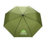 Ombrelli da borsa con custodia in tessuto riciclato Ø95 Aware RPET color verde vista con logo