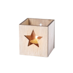 Candela personalizzata alla vaniglia dentro un box di legno Xmas Tree quinta vista