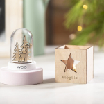 Candela personalizzata alla vaniglia dentro un box di legno Xmas Tree sesta vista