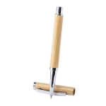 Roller in bambù con cappuccio e dettagli cromati inchiostro blu Bamboo color legno chiaro terza vista
