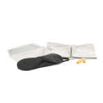 Set da viaggio pubblicitario con cuscino tappi e mascherina color grigio terza vista