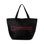 Shopper in tnt personalizzate manici corti 80 g/m2 Full Sized color nero seconda vista con stampa in serigrafia