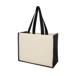 Borse pubblicitarie in juta e canapa interni laminati Jute Beach color nero