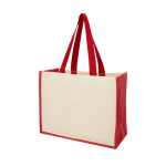 Borse pubblicitarie in juta e canapa interni laminati Jute Beach color rosso