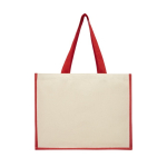 Borse pubblicitarie in juta e canapa interni laminati Jute Beach color rosso seconda vista posteriore