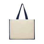 Borse pubblicitarie in juta e canapa interni laminati Jute Beach color blu mare seconda vista posteriore