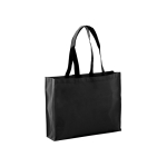 Shopper con logo dai manici lunghi e neri 100 g/m2 Black Handle color nero prima vista