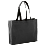 Shopper con logo dai manici lunghi e neri 100 g/m2 Black Handle color nero