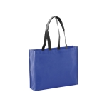 Shopper con logo dai manici lunghi e neri 100 g/m2 Black Handle color blu prima vista