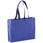 Shopper con logo dai manici lunghi e neri 100 g/m2 Black Handle color blu