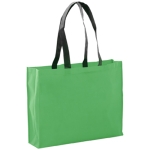 Shopper con logo dai manici lunghi e neri 100 g/m2 Black Handle color verde