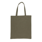 Shopper in cotone riciclato con soffietto 145 g/m² Waterless color verde militare seconda vista