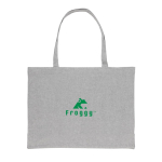 Grandi shopper di cotone riciclato da stampare 145 g/m² Waterless color grigio vista con logo