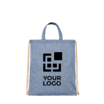 Colorati zainetti a sacca promozionali tessuto riciclato  210 g/m2 Retro vista area di stampa