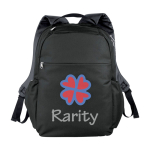 Zaini pubblicitari multiscomparto con tasca porta laptop 15'' Iconic color nero seconda vista con stampa in serigrafia