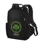 Zaini pubblicitari multiscomparto con tasca porta laptop 15'' Iconic color nero vista con stampa serigrafica