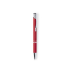 Penna elegante incisa con finitura satinata e inchiostro blu color rosso prima vista