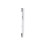 Penna elegante incisa con finitura satinata e inchiostro blu color bianco prima vista