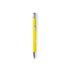 Penna elegante incisa con finitura satinata e inchiostro blu color giallo prima vista