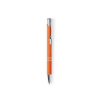Penna elegante incisa con finitura satinata e inchiostro blu color arancione prima vista