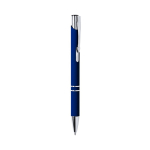 Penna elegante incisa con finitura satinata e inchiostro blu color blu mare prima vista