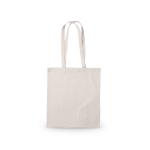 Shopper in cotone con manici lunghi 140 g/m² color beige prima vista