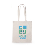 Shopper in cotone con manici lunghi 140 g/m² vista area di stampa