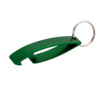 Portachiavi aziendale in alluminio lucido con apribottiglie color verde