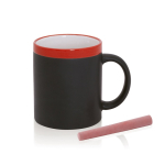 Tazza promozionale lavagna con gessetto incluso 350ml Chalk color rosso prima vista