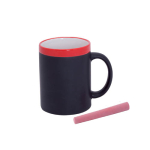 Tazza promozionale lavagna con gessetto incluso 350ml Chalk color rosso