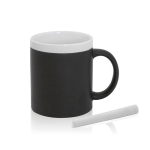 Tazza promozionale lavagna con gessetto incluso 350ml Chalk color bianco prima vista