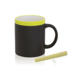 Tazza promozionale lavagna con gessetto incluso 350ml Chalk color giallo prima vista
