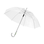 Ombrello personalizzato trasparente con logo sul manico Ø98 Blanc color bianco vista con stampa tampografica