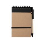 Block notes con spirale A6 con penna 70 pagine a righe EcoSpiral color nero prima vista