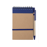 Block notes con spirale A6 con penna 70 pagine a righe EcoSpiral color blu prima vista