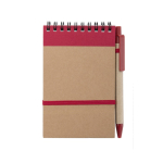 Block notes con spirale A6 con penna 70 pagine a righe EcoSpiral color rosso  sesta vista