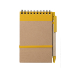 Block notes con spirale A6 con penna 70 pagine a righe EcoSpiral color giallo prima vista