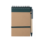 Block notes con spirale A6 con penna 70 pagine a righe EcoSpiral color verde prima vista
