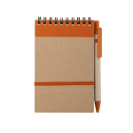 Block notes con spirale A6 con penna 70 pagine a righe EcoSpiral color arancione prima vista