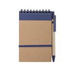 Block notes con spirale A6 con penna 70 pagine a righe EcoSpiral color blu mare prima vista